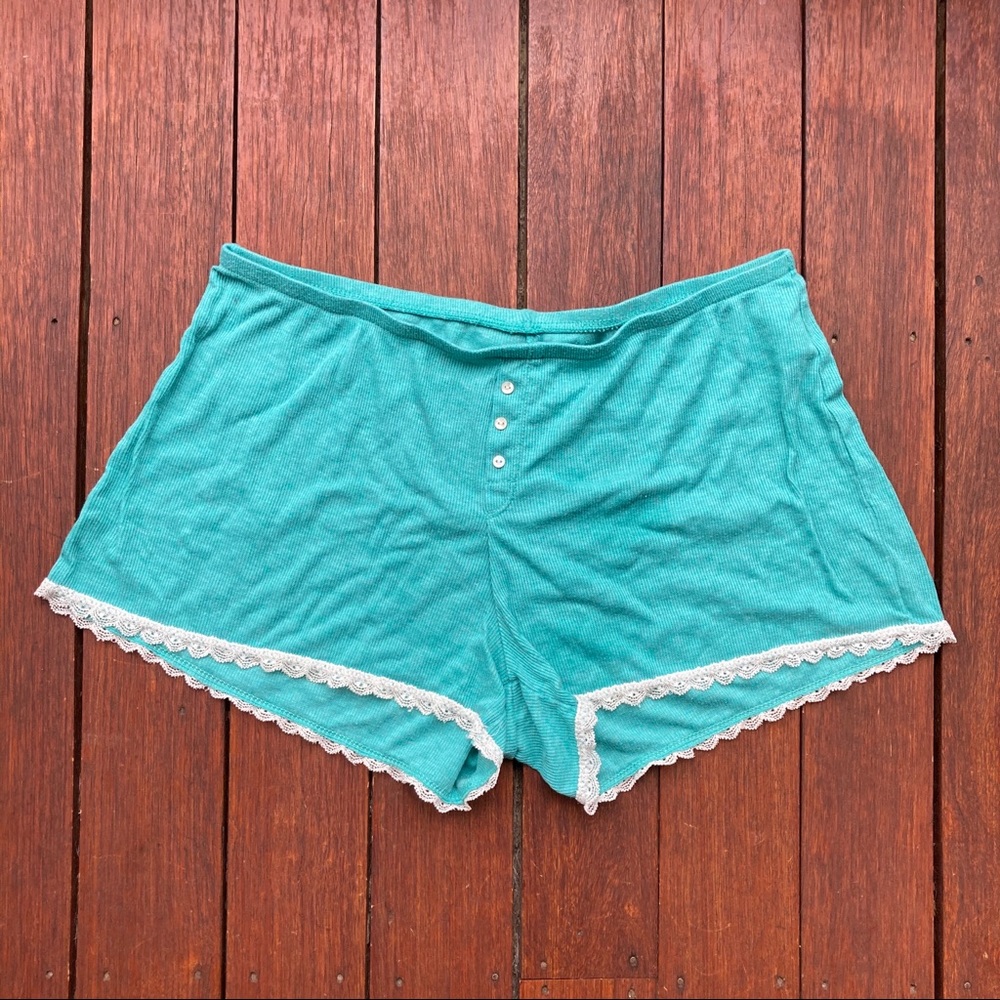 Pajama Shorts Lace Trim